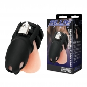 Черная клетка для пениса Silicone Small 2 in Cock Cage With Ball Divider - BlueLine - купить с доставкой в Ельце