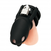 Черная клетка для пениса Silicone Small 2 in Cock Cage With Ball Divider - BlueLine - купить с доставкой в Ельце