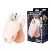 Белая клетка для пениса Silicone Small 2 in Cock Cage With Ball Divider - BlueLine - купить с доставкой в Ельце
