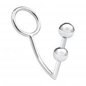 Кольцо на пенис с анальным стимулятором Two Bead Stainless Steel Anal Hook   Cock Ring - BlueLine - в Ельце купить с доставкой