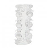 Прозрачная насадка на пенис с шипами и бугорками JELLY JOY LUST CLUSTER CLEAR - Dream Toys - в Ельце купить с доставкой