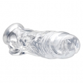Прозрачная насадка для увеличения члена Realistic Clear Penis Enhancer and Ball Stretcher - 20,3 см. - XR Brands - в Ельце купить с доставкой