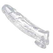Прозрачная насадка для увеличения члена Realistic Clear Penis Enhancer and Ball Stretcher - 20,3 см. - XR Brands - в Ельце купить с доставкой