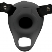 Черный полый страпон с вибрацией 2’’ Erection 28X Smooth Vibrating Silicone Penis Sheath - XR Brands - купить с доставкой в Ельце