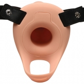Телесный полый страпон 2  Erection 28X Smooth Vibrating Silicone Penis Sheath - 16 см. - XR Brands - купить с доставкой в Ельце