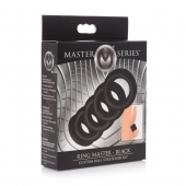 Комплект из 5 черных эрекционных колец для мошонки Ring Master Custom Ball Stretcher Kit - XR Brands - в Ельце купить с доставкой