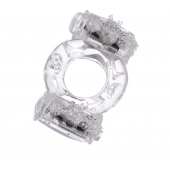 Прозрачное виброкольцо с двумя вибропульками - Toyfa Basic - в Ельце купить с доставкой