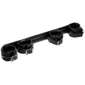 Черная распорка с манжетами для рук и ног Deluxe Rigid Spreader Bar - XR Brands - купить с доставкой в Ельце
