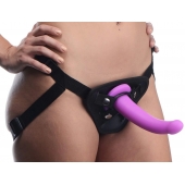 Лиловый поясной страпон Navigator Silicone G-Spot Dildo with Harness - 17,8 см. - XR Brands - купить с доставкой в Ельце
