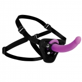 Лиловый поясной страпон Navigator Silicone G-Spot Dildo with Harness - 17,8 см. - XR Brands - купить с доставкой в Ельце