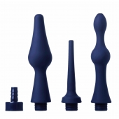 Набор из 3 универсальных насадок для анального душа Universal 3 Piece Silicone Enema Attachment Set - XR Brands - купить с доставкой в Ельце