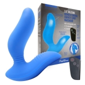 Синий вибромассажер простаты 3,5’’ Remote Control Curve P-spot Massager - 12 см. - Erokay - в Ельце купить с доставкой