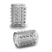 Прозрачная насадка с шипами и шишечками STAY HARD COCK SLEEVE 03 CLEAR - Blush Novelties - в Ельце купить с доставкой