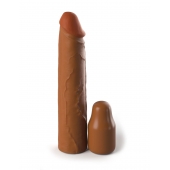 Коричневая насадка на член 2  Silicone X-tension - 20,3 см. - Pipedream - в Ельце купить с доставкой