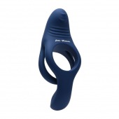 Синее эрекционное виброкольцо с двойным подхватом мошонки Ring Around The Rosy - Zero Tolerance - в Ельце купить с доставкой