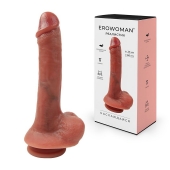 Телесный фаллоимитатор с мошонкой и присоской - 21,5 см. - Erowoman-Eroman