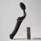 Черный безремневой вибрострапон Strap-On-Me Multi Orgasm Size XL - Strap-on-me - купить с доставкой в Ельце