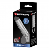 Прозрачная насадка на пенис с ребрышками и подхватом мошонки - Baile - в Ельце купить с доставкой