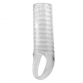 Прозрачная насадка на пенис с ребрышками и подхватом мошонки - Baile - в Ельце купить с доставкой