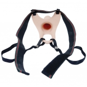 Телесный полый страпон на ремешках - 16,5 см. - Boys of Toys - купить с доставкой в Ельце