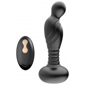 Черный массажер простаты с вибрацей и возвратно-поступательными движениями - Boys of Toys - в Ельце купить с доставкой