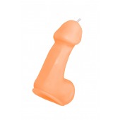 Оранжевая свеча в форме пениса - 47 гр. - Pecado - купить с доставкой в Ельце