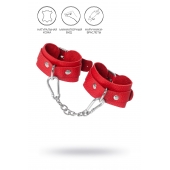 Красные кожаные наручники-браслеты со скруглёнными углами - Pecado - купить с доставкой в Ельце