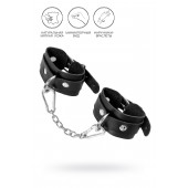 Черные кожаные наручники-браслеты со скруглёнными углами - Pecado - купить с доставкой в Ельце