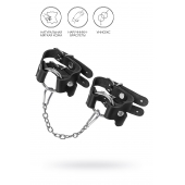 Черные кожаные наручники-браслеты из двух ремешков - Pecado - купить с доставкой в Ельце