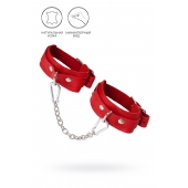 Красные кожаные узкие оковы со скруглёнными углами - Pecado - купить с доставкой в Ельце