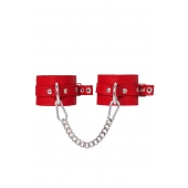 Красные мягкие кожаные оковы с люверсами - Pecado - купить с доставкой в Ельце