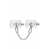 Белые мягкие кожаные оковы с люверсами - Pecado - купить с доставкой в Ельце