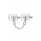 Белые мягкие кожаные наручники с люверсами - Pecado - купить с доставкой в Ельце