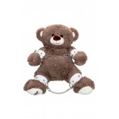 Бондажный набор: бурый мишка с белыми оковами и наручниками - Pecado - купить с доставкой в Ельце