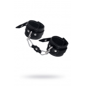 Черные двухслойные наручники с белой строчкой - Pecado - купить с доставкой в Ельце
