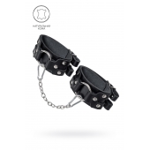 Черные кожаные оковы с двумя ремешками - Pecado - купить с доставкой в Ельце