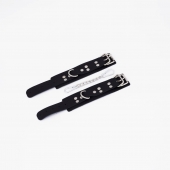 Черные кожаные наручники с регулируемыми ремешками - Crazy Handmade - купить с доставкой в Ельце