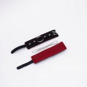 Черно-красные кожаные наручники - Crazy Handmade - купить с доставкой в Ельце