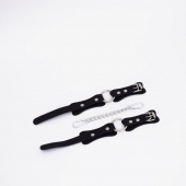 Черные кожаные оковы с кольцом - Crazy Handmade - купить с доставкой в Ельце