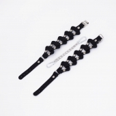 Черные кожаные наручники из звеньев - Crazy Handmade - купить с доставкой в Ельце