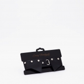 Черный однослойный кожаный ошейник с имитацией воротничка - Crazy Handmade - купить с доставкой в Ельце