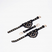 Черные оковы с золотистой фурнитурой - Crazy Handmade - купить с доставкой в Ельце