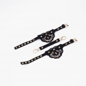 Черные оковы с золотистой фурнитурой - Crazy Handmade - купить с доставкой в Ельце