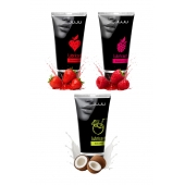 Набор из 3 съедобных лубрикантов JUJU (клубника, малина, кокос) - JuJu - купить с доставкой в Ельце