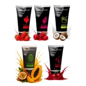 Набор из 5 съедобных лубрикантов JUJU (клубника, малина, тропические фрукты, вишня, кокос) - JuJu - купить с доставкой в Ельце