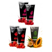 Набор из 5 съедобных лубрикантов JUJU (клубника х 2, малина х 2, тропические фрукты) - JuJu - купить с доставкой в Ельце
