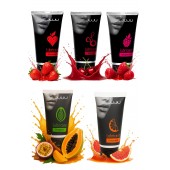 Набор из 5 съедобных лубрикантов JUJU (клубника, малина, тропические фрукты, вишня, грейпфрут) - JuJu - купить с доставкой в Ельце