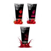 Набор из 3 съедобных лубрикантов JUJU (клубника, малина, вишня) - JuJu - купить с доставкой в Ельце