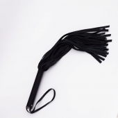 Черный кожаный флоггер - 45 см. - Crazy Handmade - купить с доставкой в Ельце