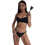 Стек с широким черным кожаным наконечником и металлической ручкой - 67 см. - Crazy Handmade - купить с доставкой в Ельце